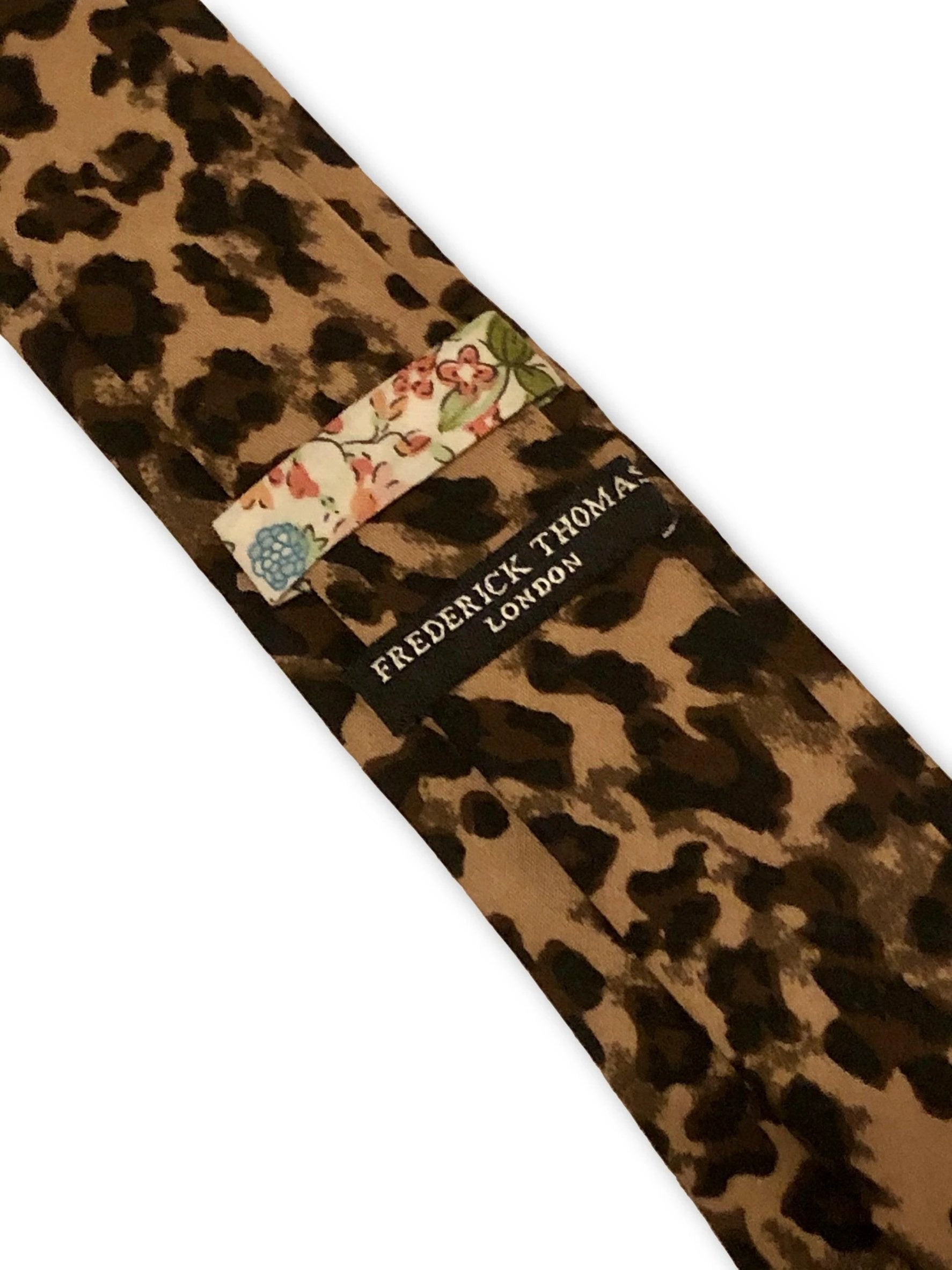 leopard print design cotton tie by Frederick Thomas Handmade Mens Ties