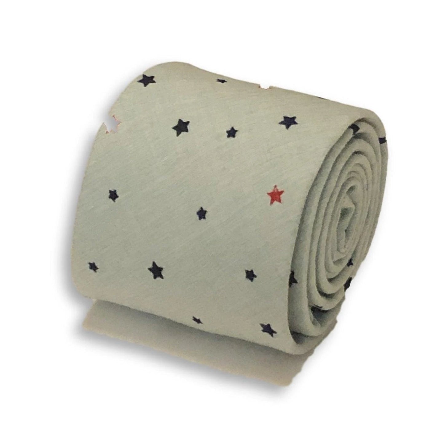 light mint sage green with star design cotton tie by Frederick Thomas Handmade Mens Ties