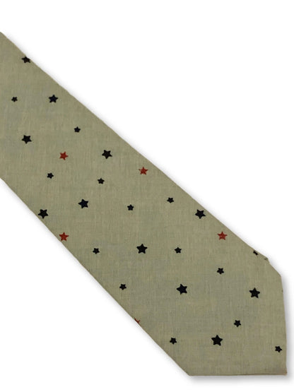 light mint sage green with star design cotton tie by Frederick Thomas Handmade Mens Ties