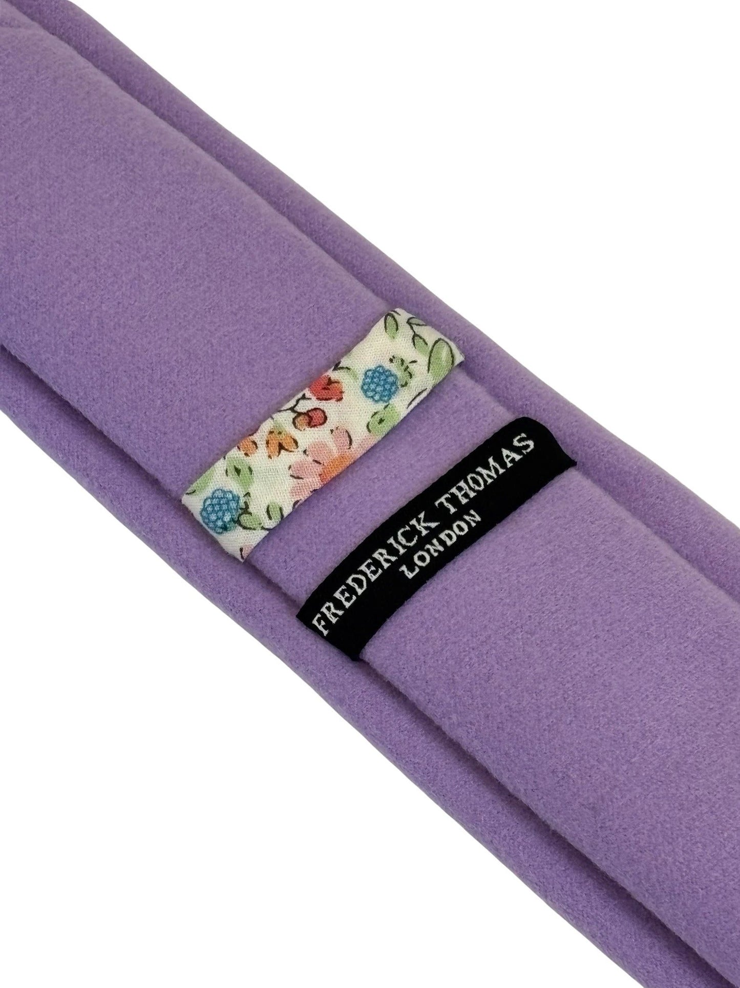 lilac purple slim wool tie by Frederick Thomas Handmade Mens Ties