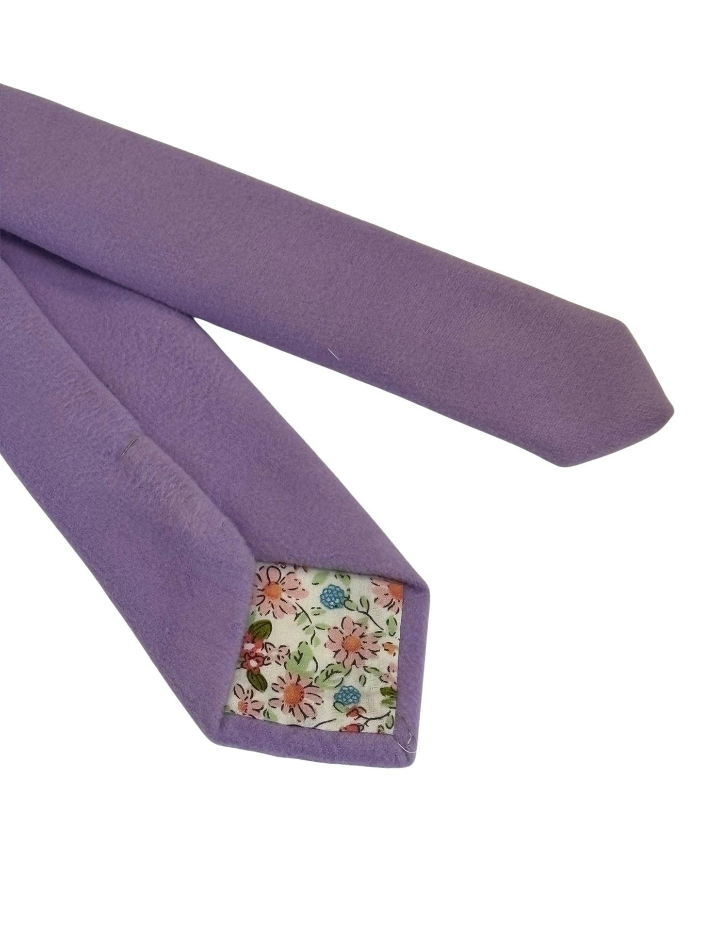 lilac purple slim wool tie by Frederick Thomas Handmade Mens Ties