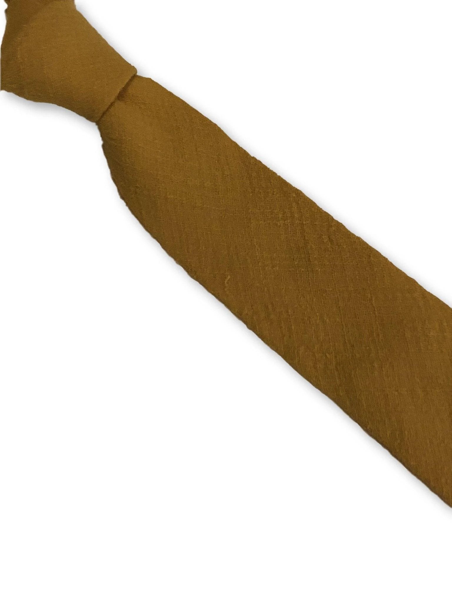 mustard gold yellow linen tie by Frederick Thomas Handmade Mens Ties