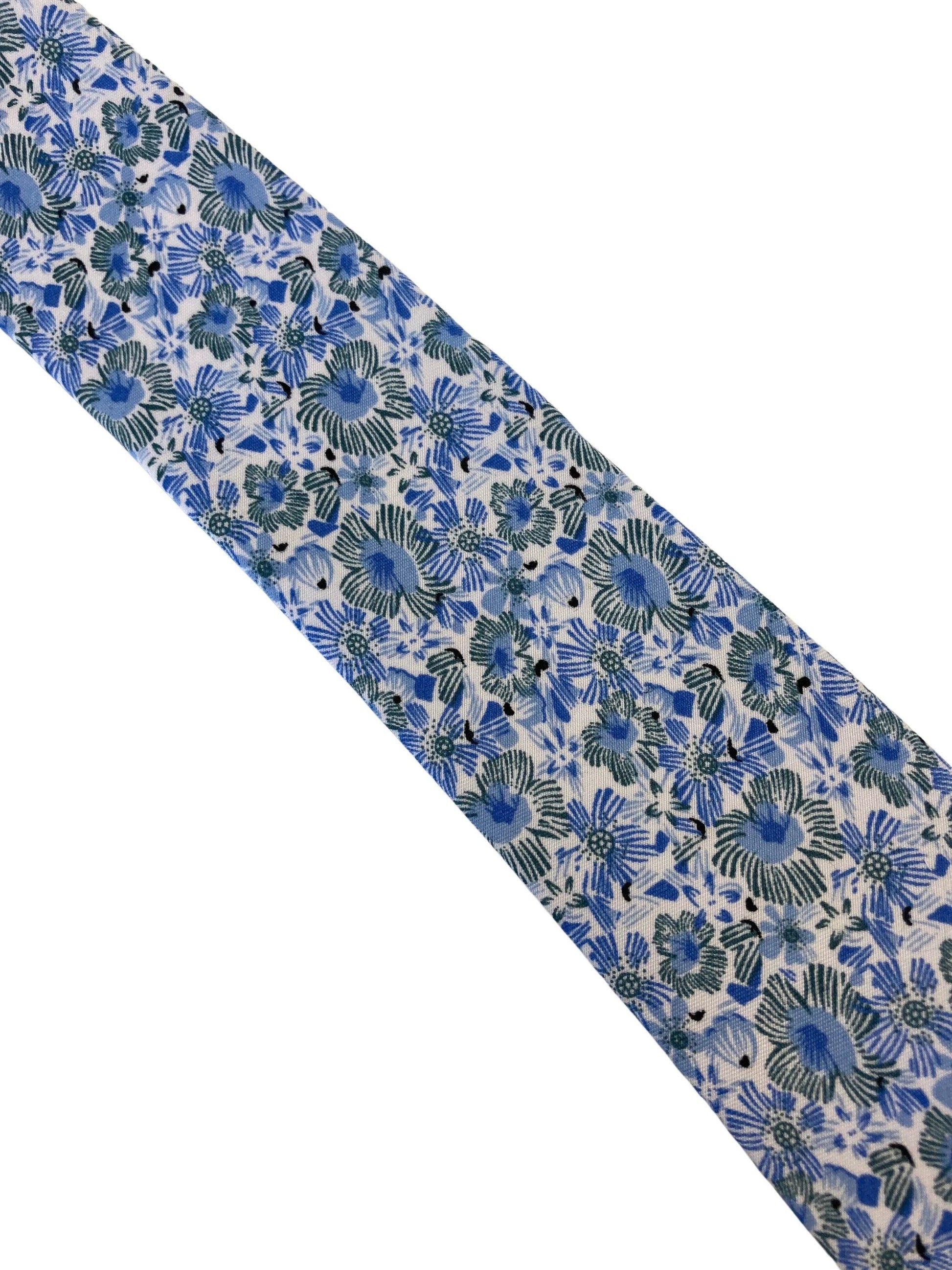 blue floral design mens classic tie by Frederick Thomas Handmade Mens Ties