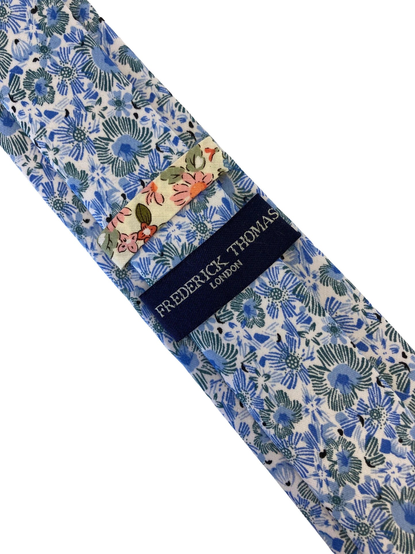 blue floral design mens classic tie by Frederick Thomas Handmade Mens Ties