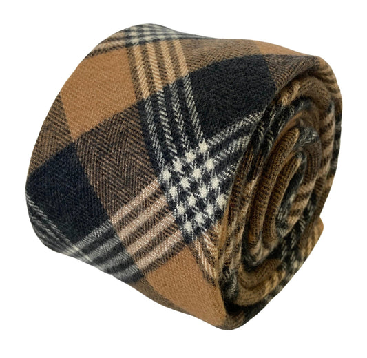 Frederick Thomas Handmade Tie - Brown and Black Prince of Wales Check Wool Pattern for Timeless Sophistication by Frederick Thomas Handmade Mens Ties