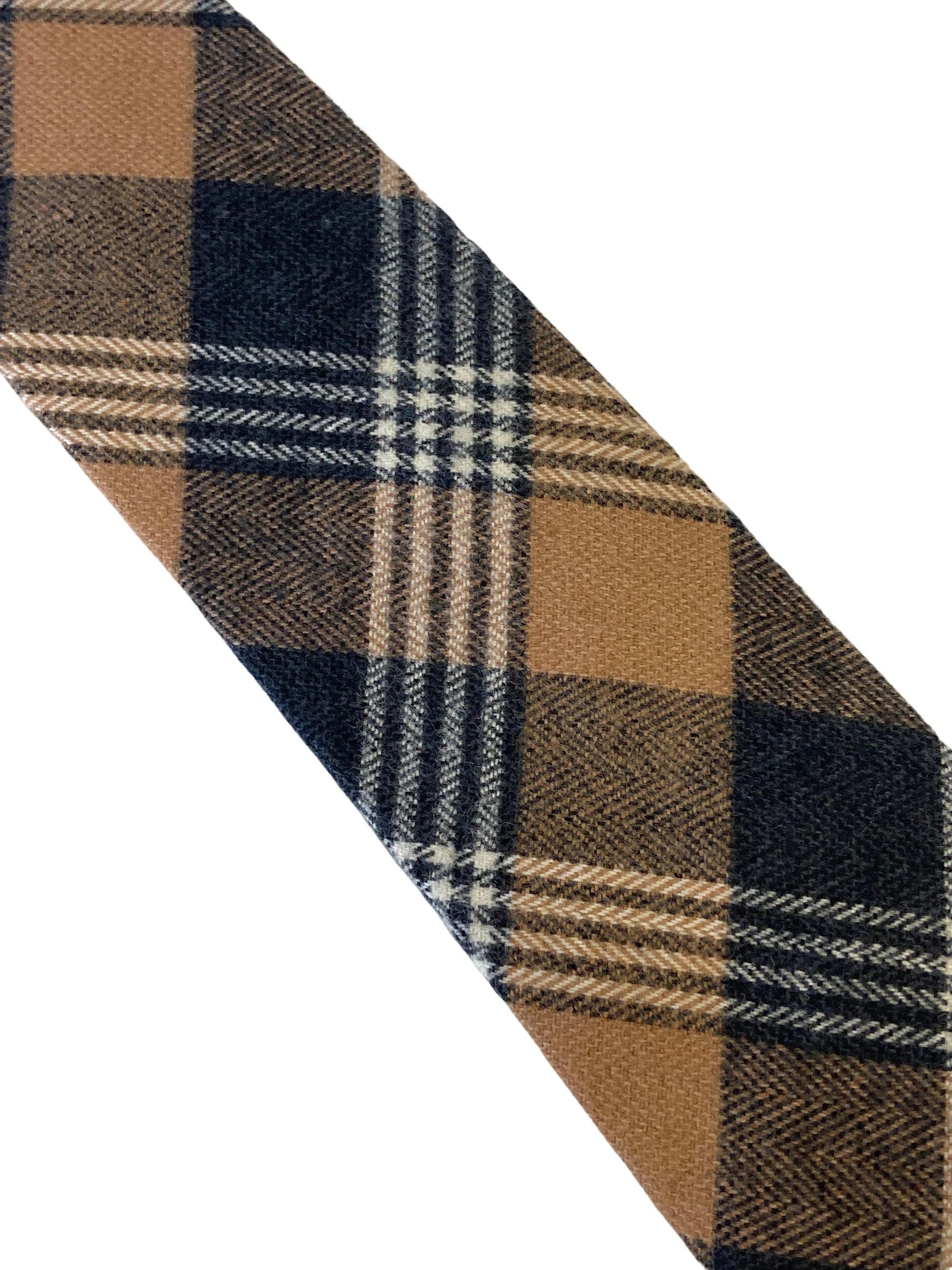 Frederick Thomas Handmade Tie - Brown and Black Prince of Wales Check Wool Pattern for Timeless Sophistication by Frederick Thomas Handmade Mens Ties