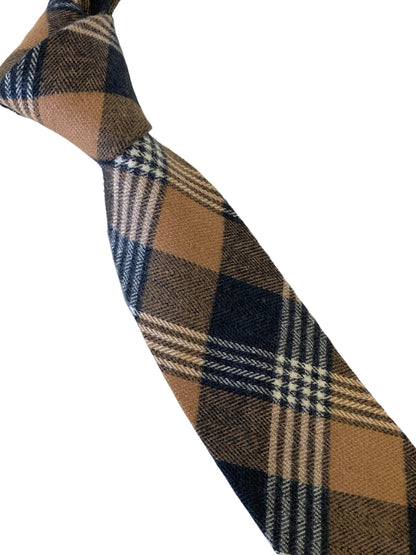 Frederick Thomas Handmade Tie - Brown and Black Prince of Wales Check Wool Pattern for Timeless Sophistication by Frederick Thomas Handmade Mens Ties