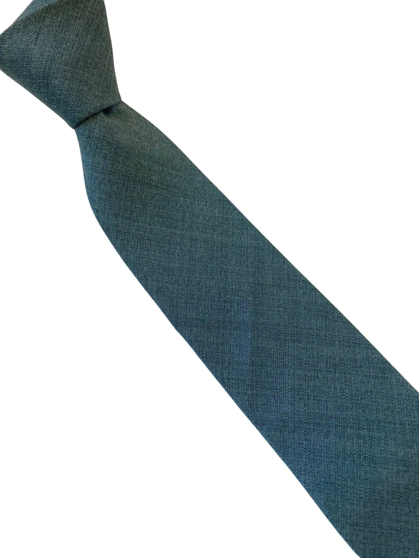 dark sea green turquoise 100% cotton mens tie by Frederick Thomas Handmade Mens Ties