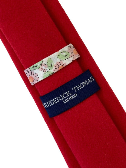 bright red wool mens classic width tie by Frederick Thomas Handmade Mens Ties