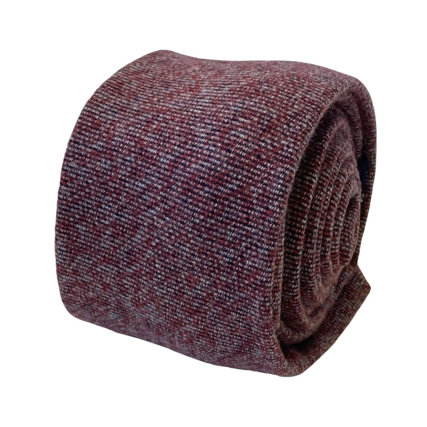 Maroon Speckled White 100 Per Cent Cotton Men's Tie - Handmade Luxury for the Professional Man by Frederick Thomas Handmade Mens Ties