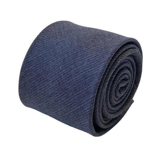 midnight blue grey plain cotton mens tie by Frederick Thomas Handmade Mens Ties