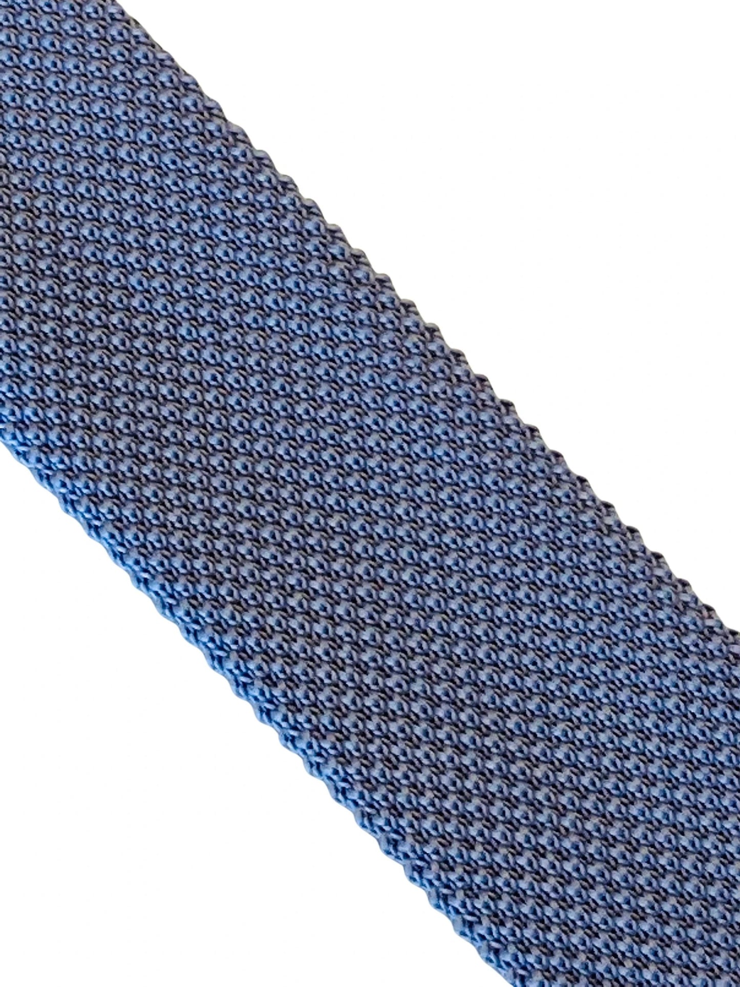 Cornflower Blue Knitted Tie - Handcrafted For The Luxury Professional Man With Signature Floral Pattern On The Rear by Frederick Thomas Handmade Mens Ties