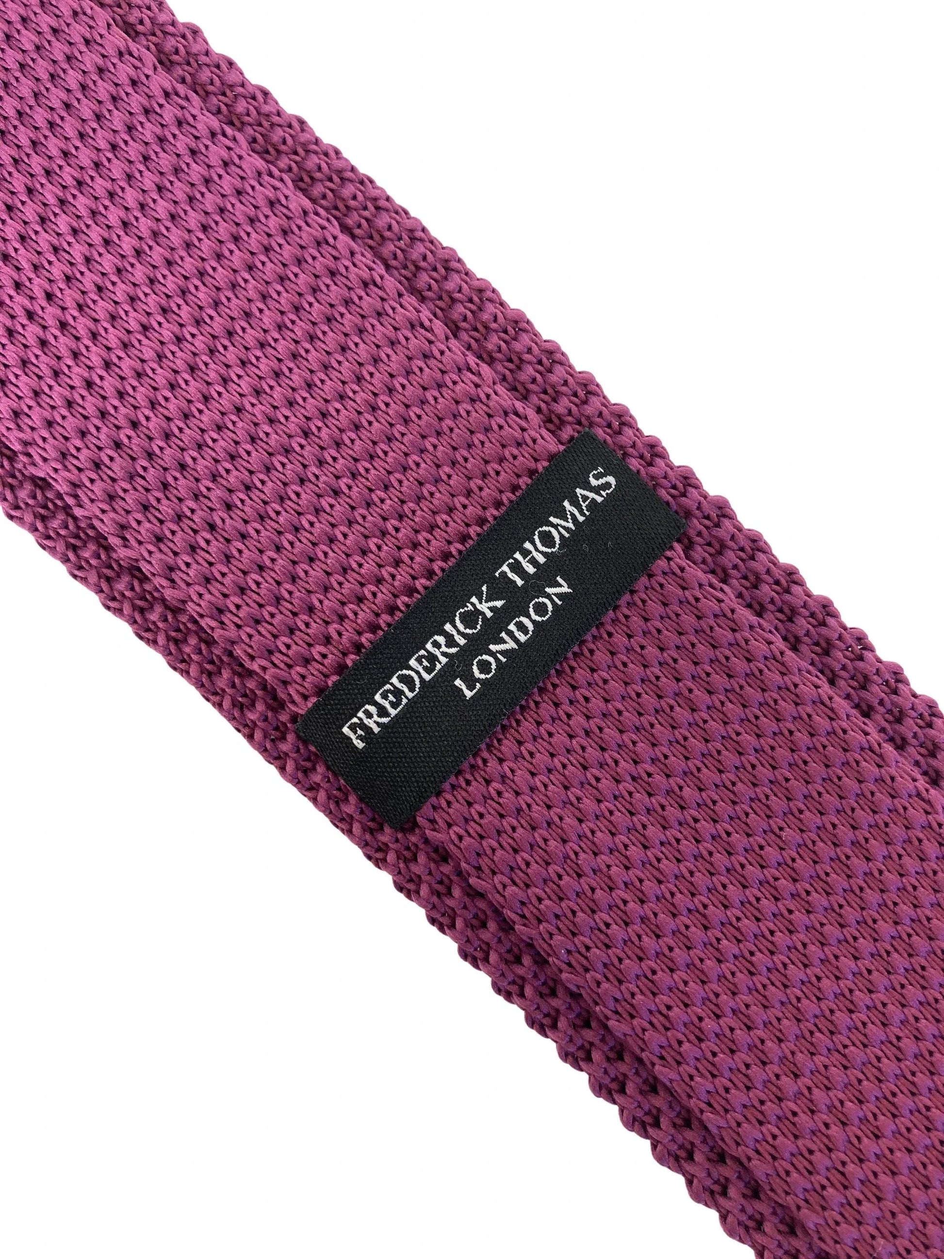 Light Aubergine Plum Purple Men's Knitted Tie - Handmade Luxury Statement Piece With 5cm Blade Width And 147cm Length by Frederick Thomas Handmade Mens Ties