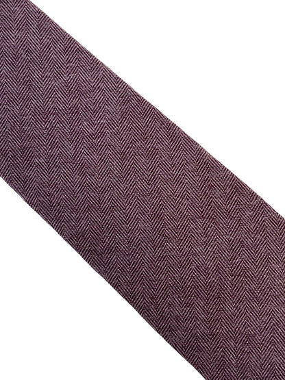Maroon Purple Herringbone Cotton Men's Tie - Handmade Statement Piece In Rich Maroon Purple That Shifts In Light by Frederick Thomas Handmade Mens Ties