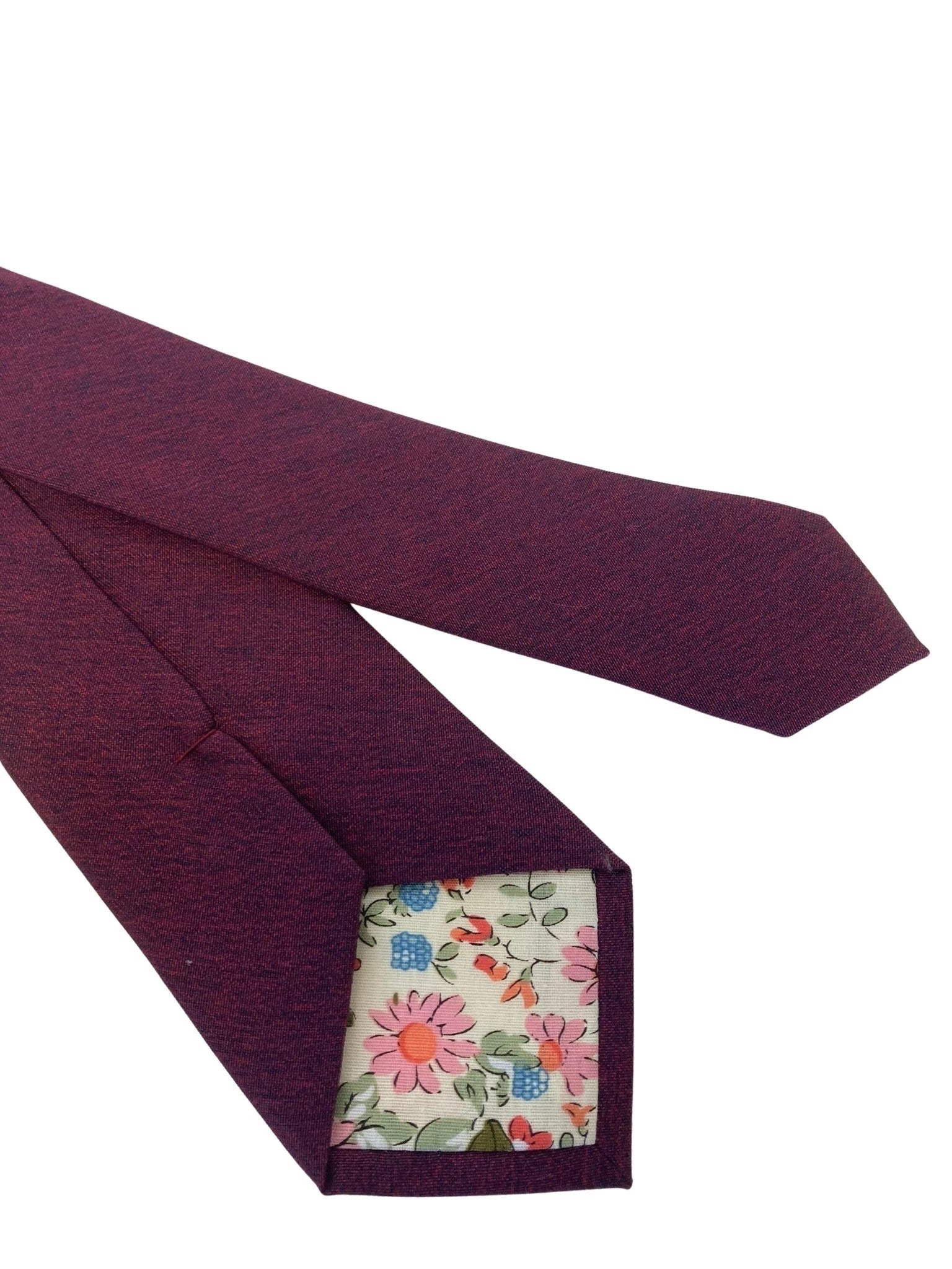 Maroon Purple Cotton Men's Tie - Handcrafted Elegance For Distinguished Professional Style And Comfort by Frederick Thomas Handmade Mens Ties