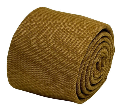 Mustard Yellow Antique Gold Rustic Cotton Mens Tie - Handmade Statement Piece For Luxury Professionals Elevating Style by Frederick Thomas Handmade Mens Ties