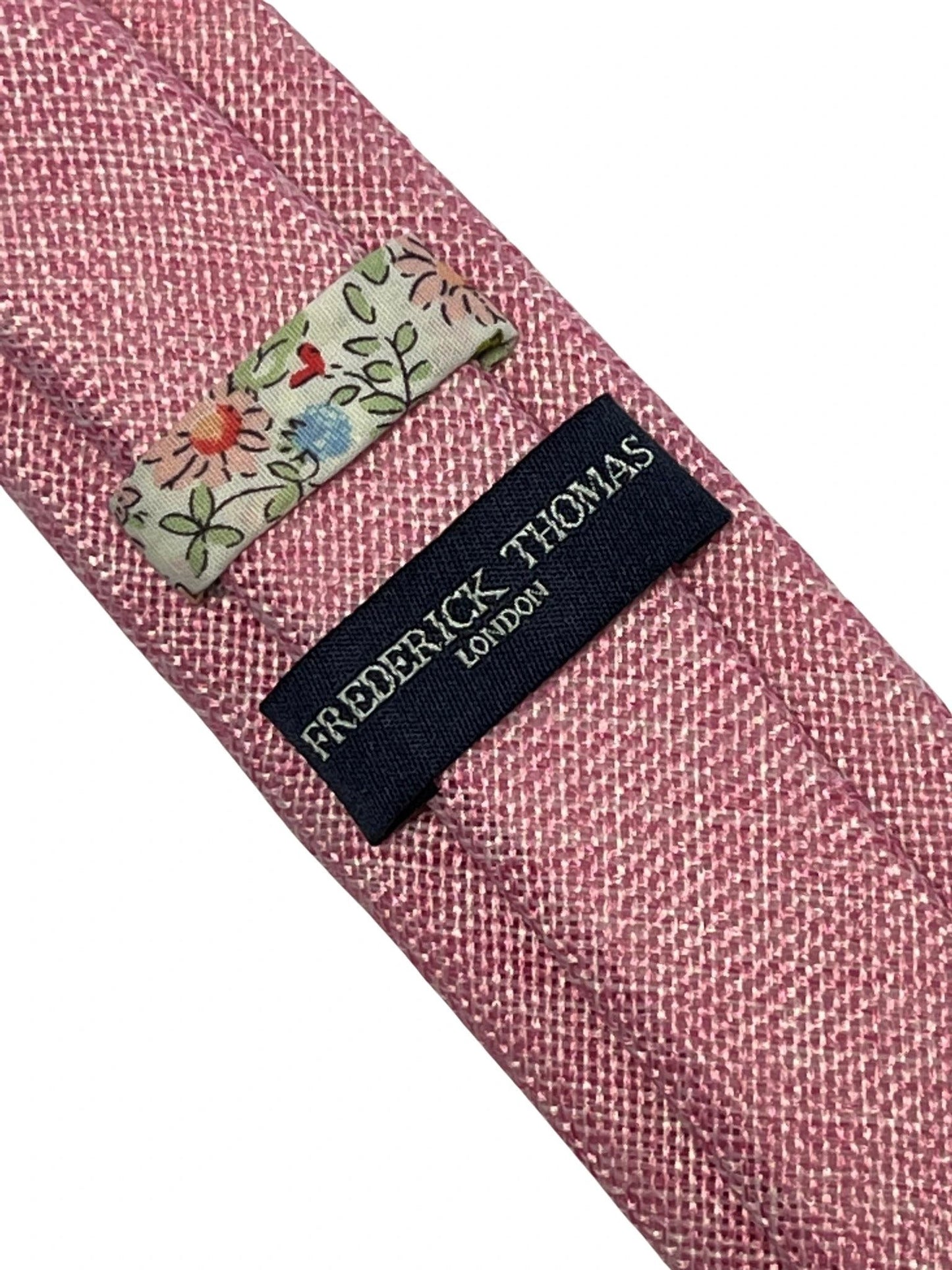 candy carnation flamingo pink linen tie by Frederick Thomas Handmade Mens Ties