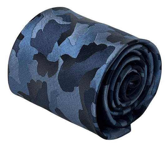 Navy Blue Camouflage Design Tie 147cm Length Frederick Thomas Handmade by Frederick Thomas Handmade Mens Ties