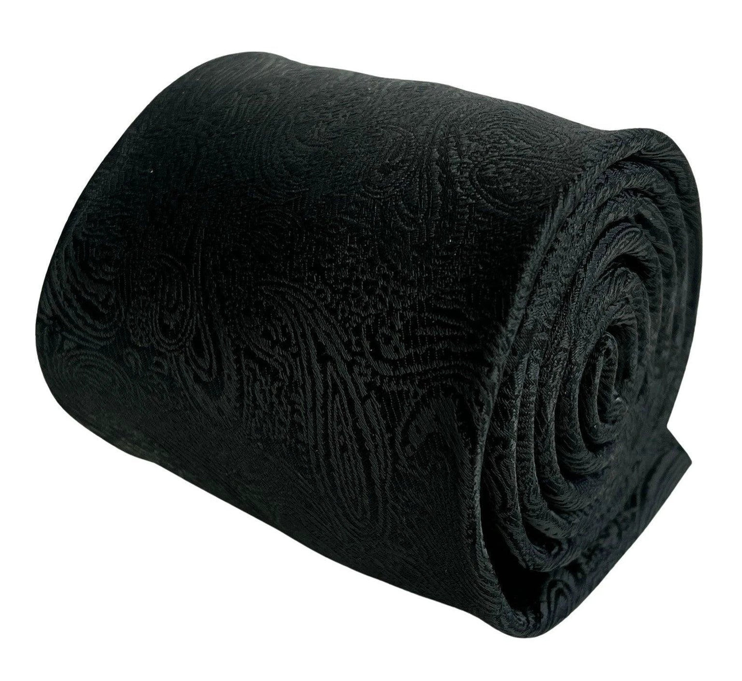 Frederick Thomas Handmade Tie - Timeless Black Paisley Design For Subtle Elegance by Frederick Thomas Handmade Mens Ties