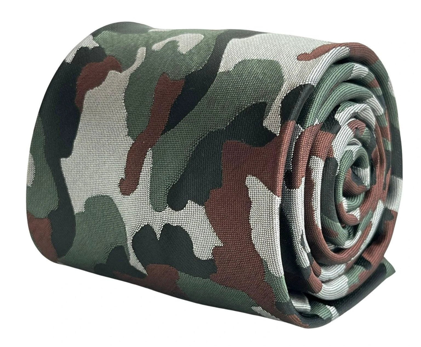 Frederick Thomas Army Camouflage Forest Green And Brown Handmade Tie - Luxury Craftsmanship Meets Bold Camouflage by Frederick Thomas Handmade Mens Ties