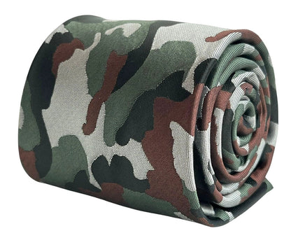 Frederick Thomas Army Camouflage Forest Green And Brown Handmade Tie - Luxury Craftsmanship Meets Bold Camouflage by Frederick Thomas Handmade Mens Ties