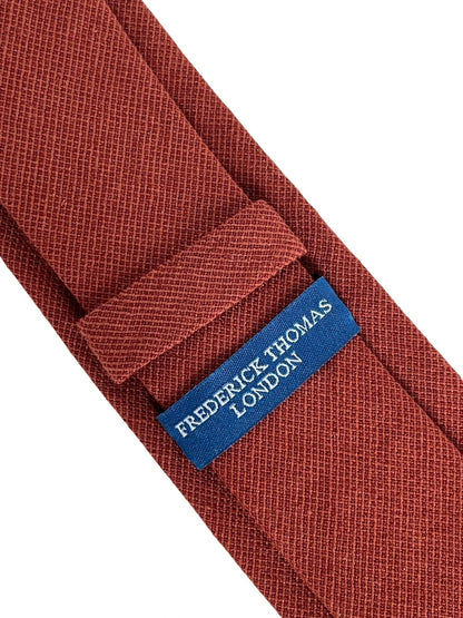 Copper Brick Brown Rusty Cotton Tie - Handmade By Frederick Thomas For The Luxury Professional by Frederick Thomas Handmade Mens Ties