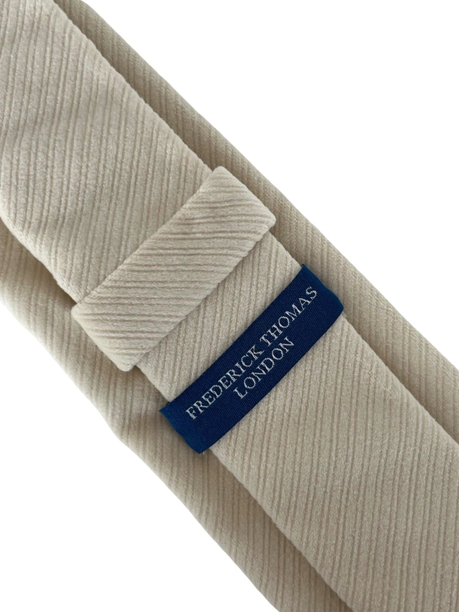 Ivory Cream Velvet Feel Tie for the Luxury Professional Man - Soft Velvet Finish Delivers Subtle Sophistication by Frederick Thomas Handmade Mens Ties