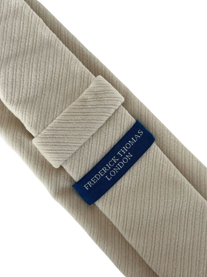 Ivory Cream Velvet Feel Tie for the Luxury Professional Man - Soft Velvet Finish Delivers Subtle Sophistication by Frederick Thomas Handmade Mens Ties