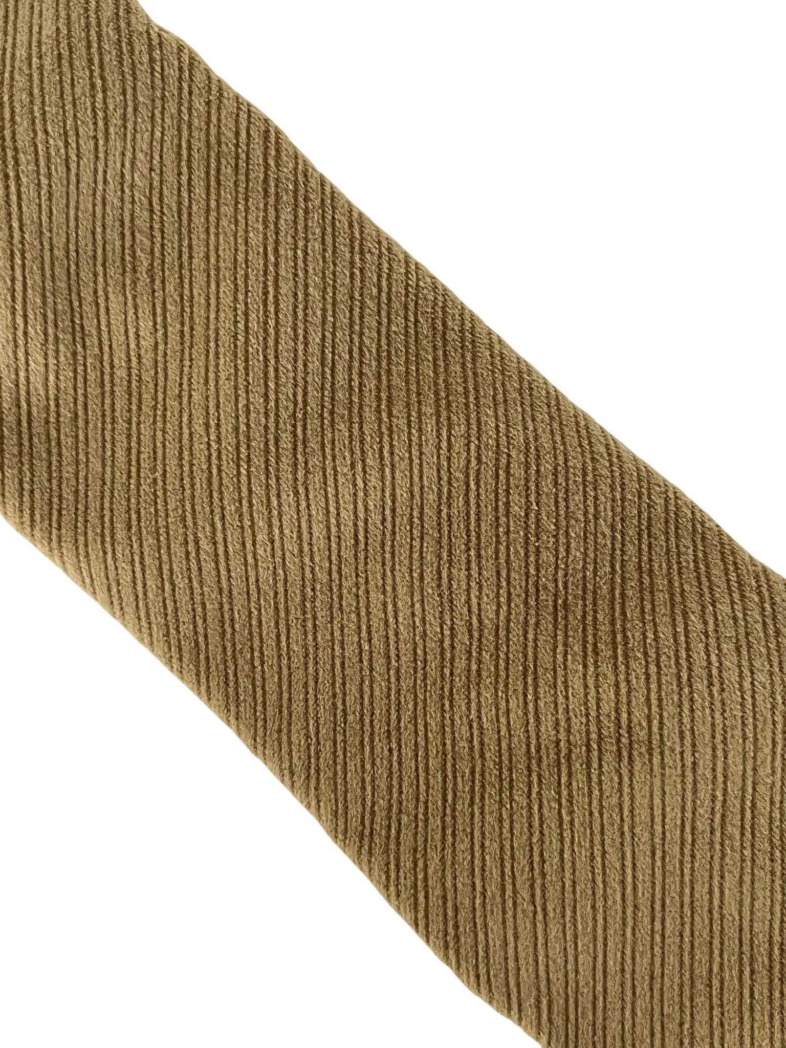 Gold Coffee Biscuit Fawn Brown Velvet Feel Tie - Handcrafted Velvet Finish For Subtle Luxury by Frederick Thomas Handmade Mens Ties