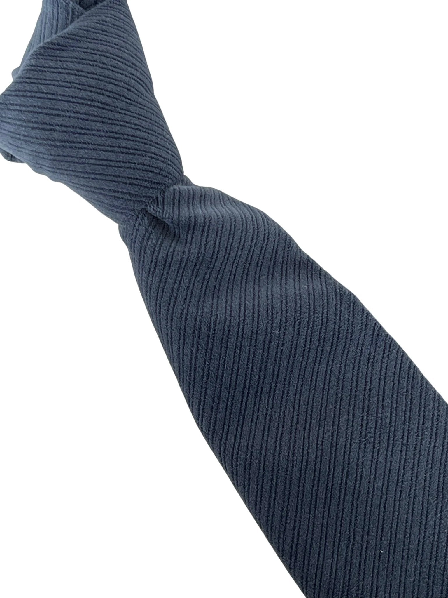 Midnight Grey Dark Indigo Ink Blue Velvet Feel Tie - Handmade Velvet Finish Delivers Subtle Luxury And Confidence by Frederick Thomas Handmade Mens Ties