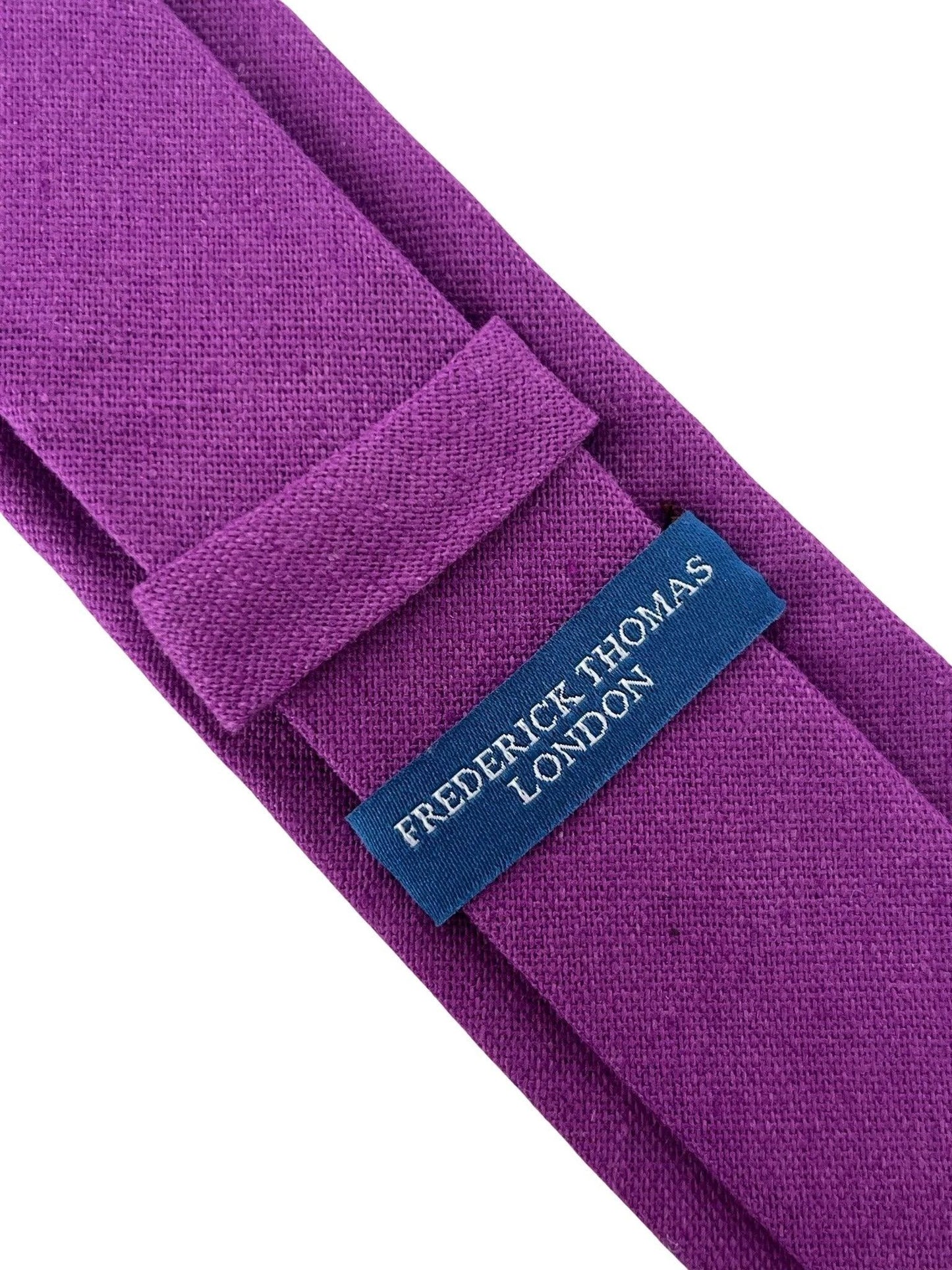 Cadbury Plum Magenta Indigo Purple Cotton Tie - Handmade Luxury For Modern Professionals by Frederick Thomas Handmade Mens Ties