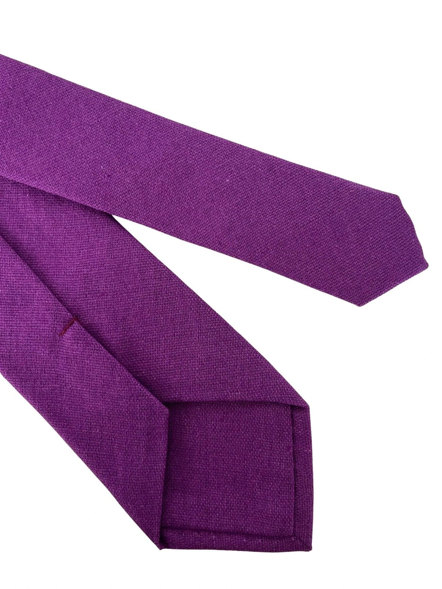 Cadbury Plum Magenta Indigo Purple Cotton Tie - Handmade Luxury For Modern Professionals by Frederick Thomas Handmade Mens Ties