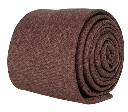 Matching Dusty Earthy Red Brick Bamboo Tie And Pocket Square - Handcrafted Luxury Set For Charcoal Navy And Grey Suits by Frederick Thomas Handmade Mens Ties