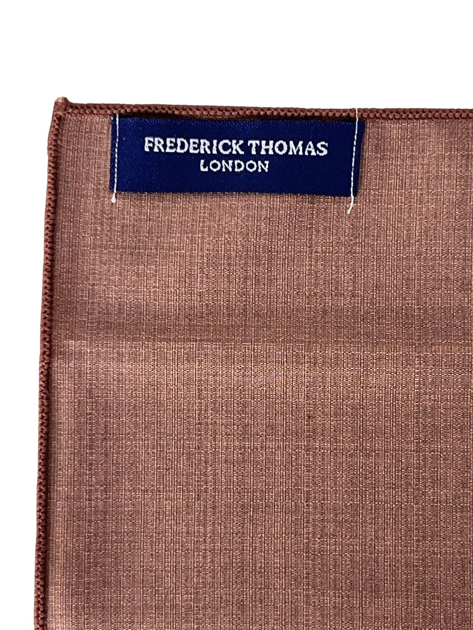 Matching Dusty Earthy Red Brick Bamboo Tie And Pocket Square - Handcrafted Luxury Set For Charcoal Navy And Grey Suits by Frederick Thomas Handmade Mens Ties