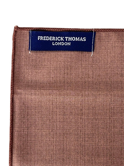 Matching Dusty Earthy Red Brick Bamboo Tie And Pocket Square - Handcrafted Luxury Set For Charcoal Navy And Grey Suits by Frederick Thomas Handmade Mens Ties