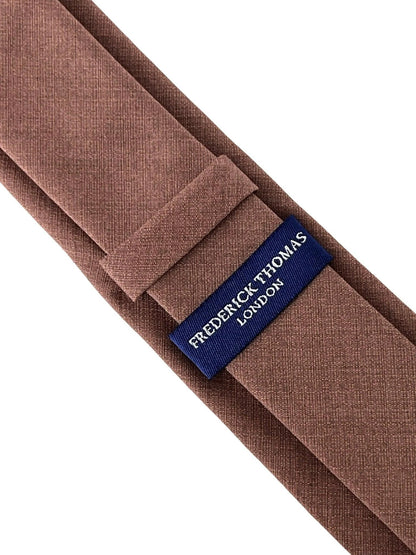 Dusky Dusty Earthy Red Brick Bamboo Tie - Handmade From Eco Friendly Bamboo Fabric For Luxury Longevity And Ethics by Frederick Thomas Handmade Mens Ties
