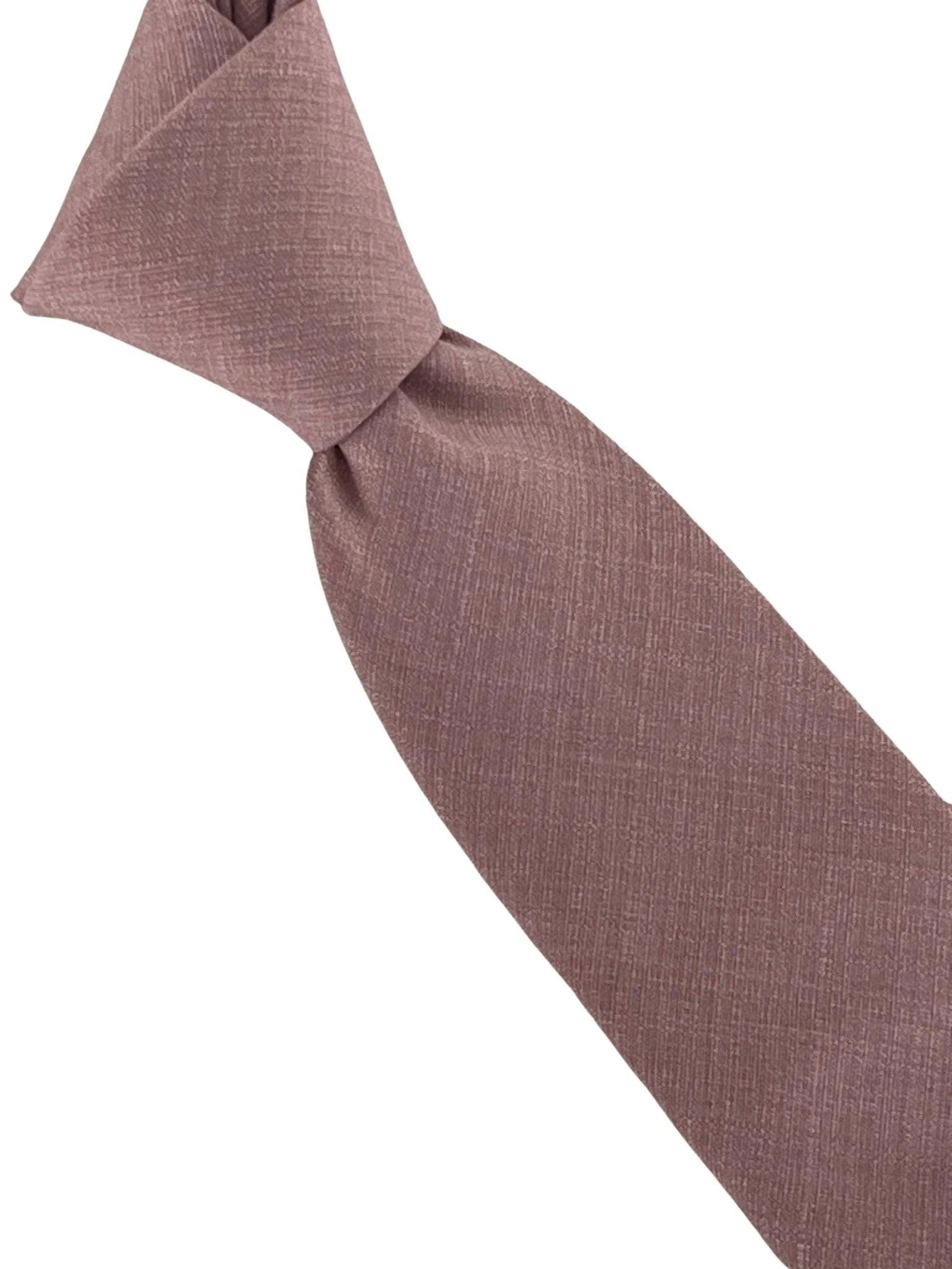 Frederick Thomas Dusky Pink Brick Bamboo Tie And Pocket Square - Coordinated Set For Polished Luxury by Frederick Thomas Handmade Mens Ties