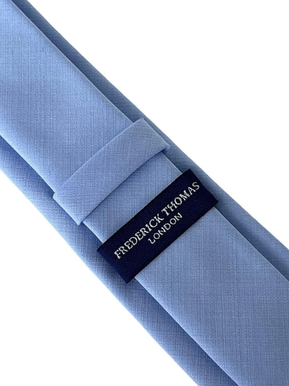 Frederick Thomas Matching Light Baby Dusky Pale Blue Bamboo Tie And Pocket Square - Sustainable Bamboo Tie Set by Frederick Thomas Handmade Mens Ties