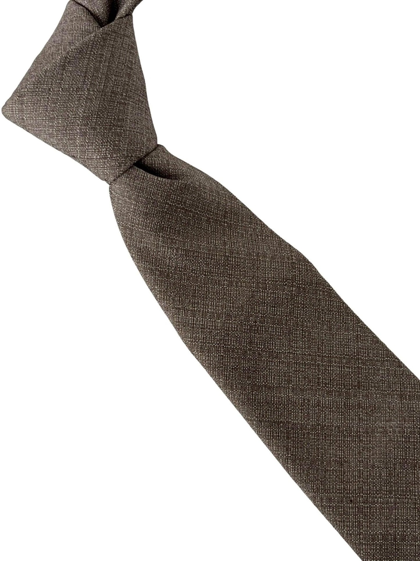 Matching Beige Taupe Brown Bamboo Tie And Pocket Square Set - Premium Bamboo Fabric With Subtle Sheen And Soft Touch by Frederick Thomas Handmade Mens Ties