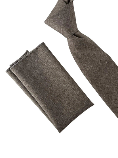 Beige Taupe Brown Bamboo Tie - Handcrafted Luxury With Natural Bamboo Fibre Texture by Frederick Thomas Handmade Mens Ties