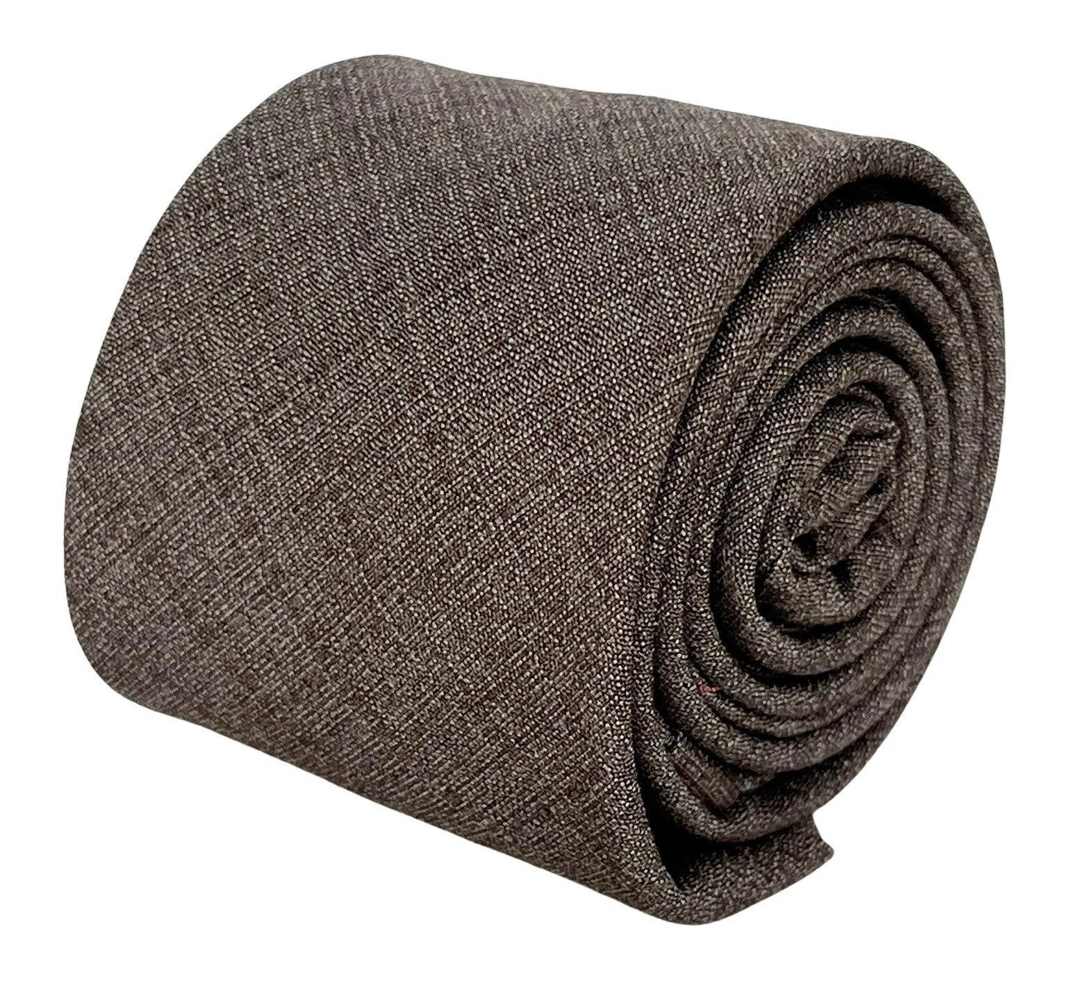 Matching Beige Taupe Brown Bamboo Tie And Pocket Square Set - Premium Bamboo Fabric With Subtle Sheen And Soft Touch by Frederick Thomas Handmade Mens Ties