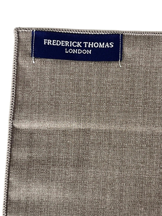 Frederick Thomas Beige Taupe Brown Bamboo Pocket Square - Handcrafted Natural Texture For Versatile Suit Pairings by Frederick Thomas Handmade Mens Ties