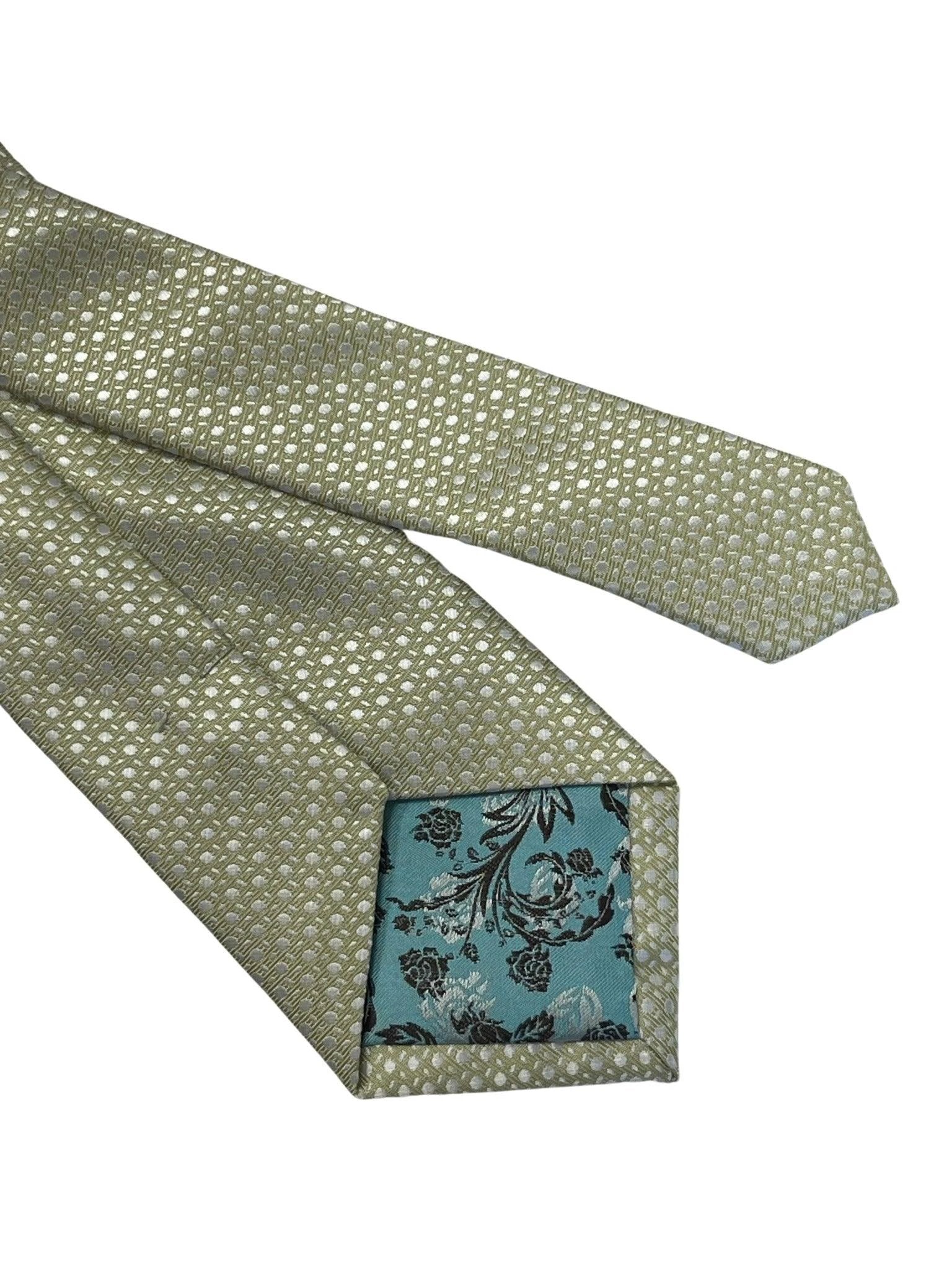 Gold tie with geometric design by Frederick Thomas Handmade Mens Ties