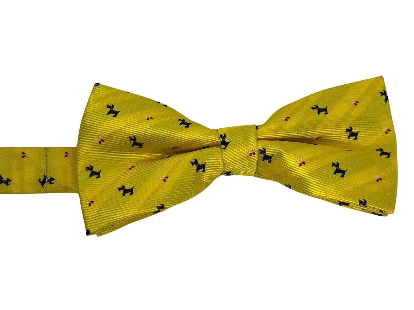 Yellow gold scotty dog adult bow tie by Frederick Thomas Handmade Mens Ties