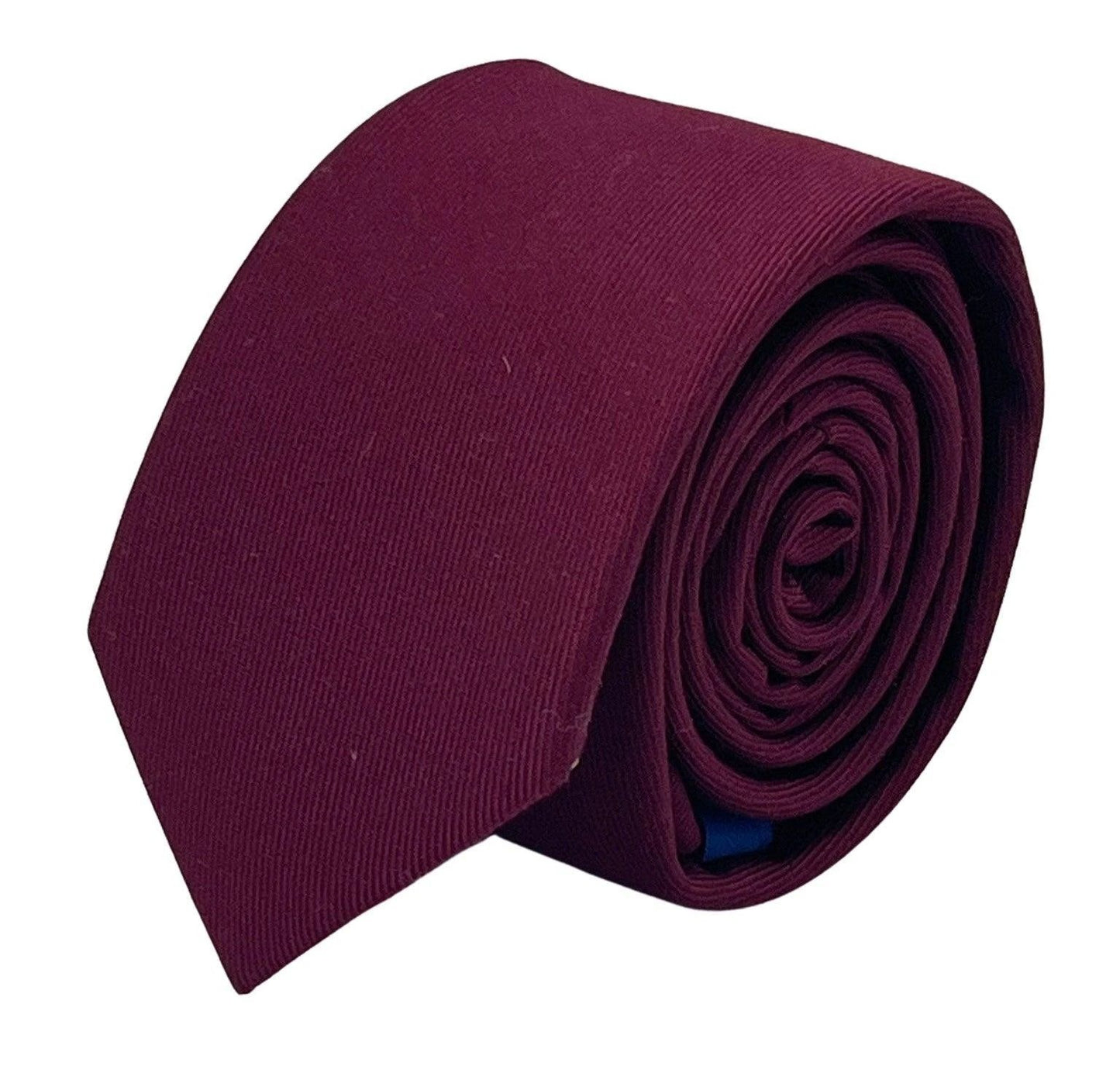Maroon dark red plain tie by Frederick Thomas Handmade Mens Ties