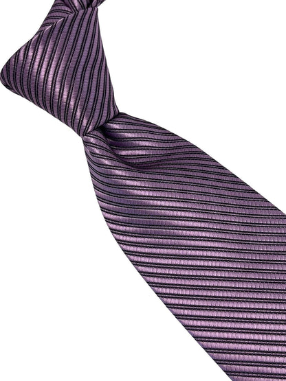 mauve pink purple striped tie by Frederick Thomas Handmade Mens Ties