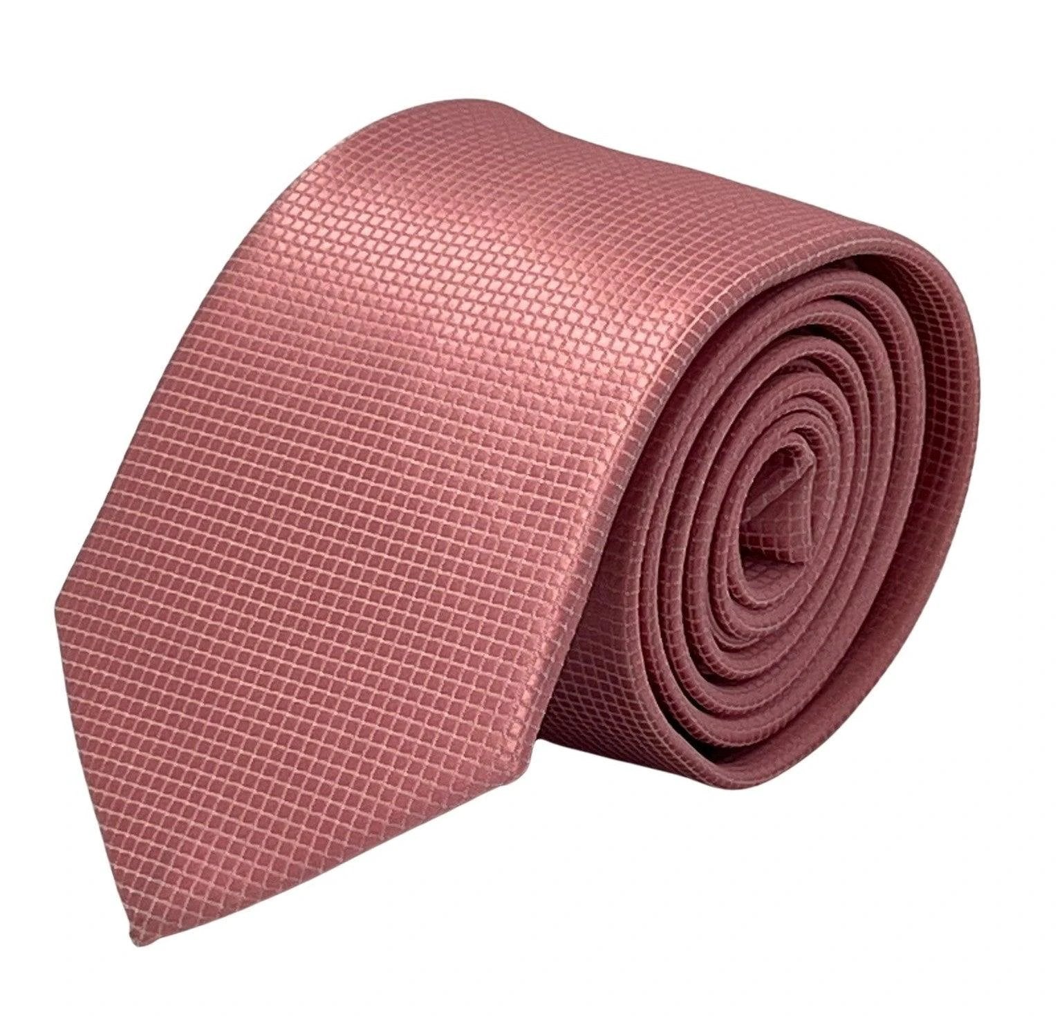 baby light pink tie with subtle squared pattern by Frederick Thomas Handmade Mens Ties