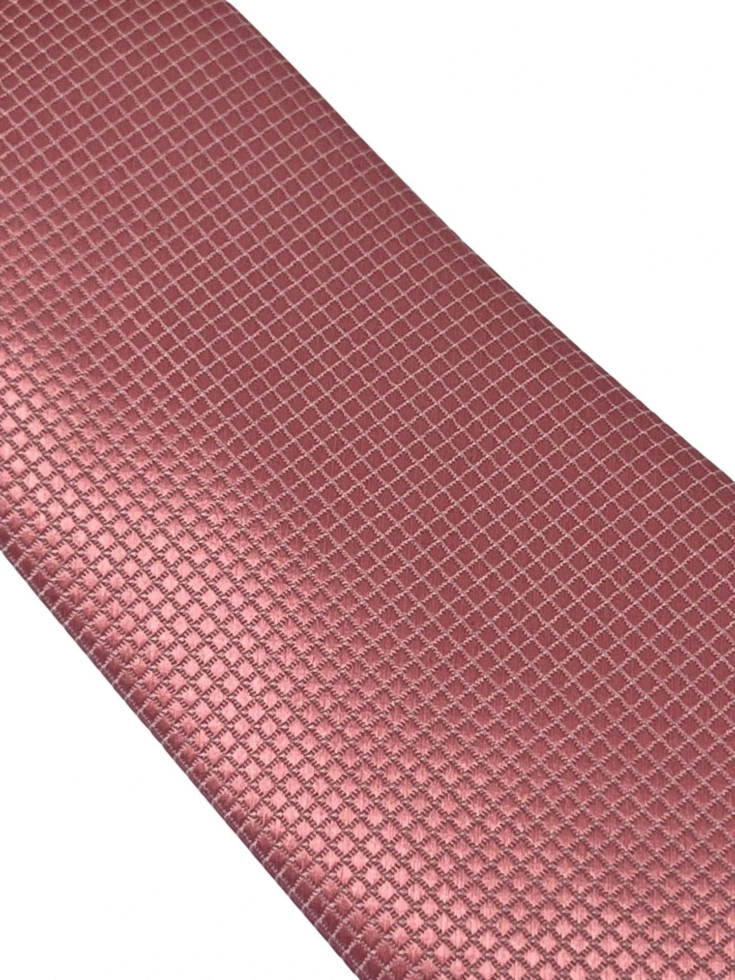 baby light pink tie with subtle squared pattern by Frederick Thomas Handmade Mens Ties
