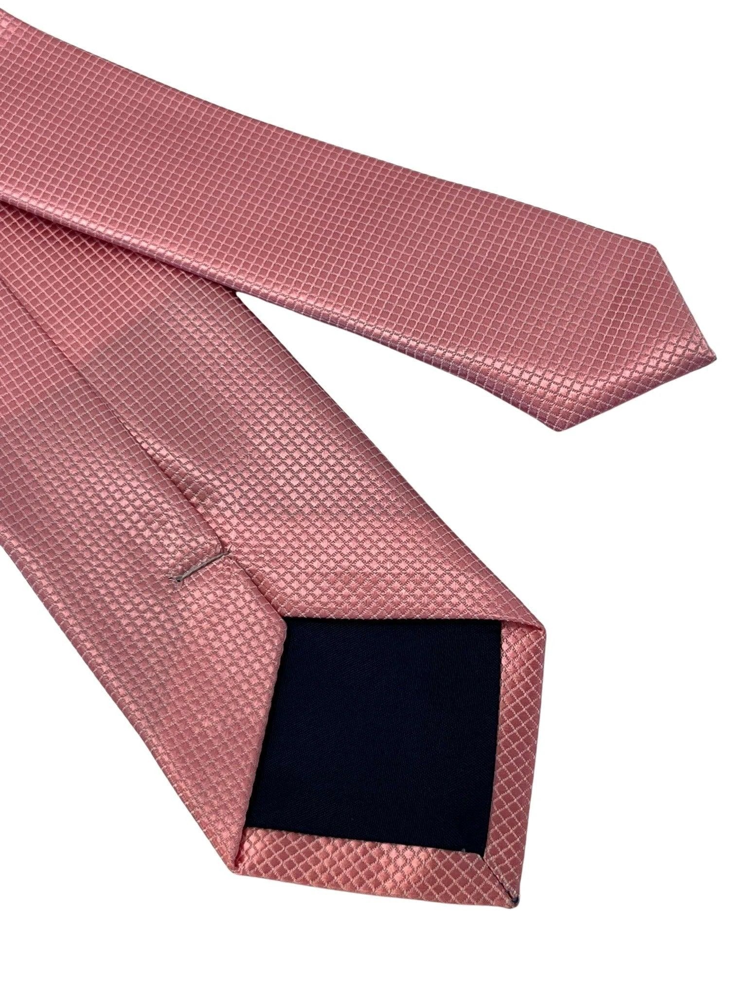 baby light pink tie with subtle squared pattern by Frederick Thomas Handmade Mens Ties
