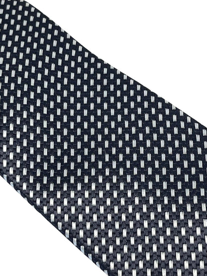 dark grey and white geometric stitch design by Frederick Thomas Handmade Mens Ties